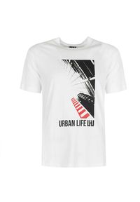 Les Hommes T-shirt "Urban Life LHU" | URG800P UG816 | Urban Life LHU | Mężczyzna | Biały. Okazja: na co dzień. Kolor: biały. Materiał: bawełna. Wzór: nadruk. Styl: casual #4