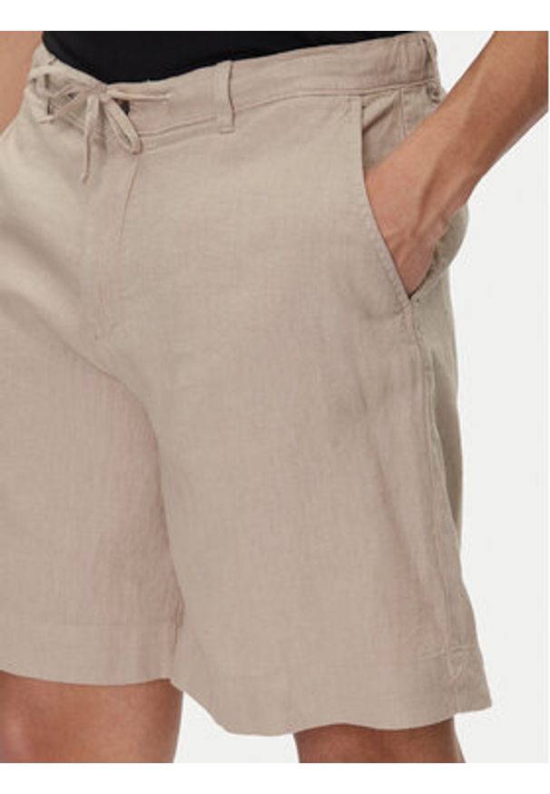 Selected Homme Szorty materiałowe 16097541 Beżowy Loose Fit. Kolor: beżowy. Materiał: len