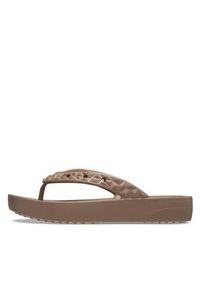 Crocs Japonki Classic Platform Geometric Flip 209565 Beżowy. Kolor: beżowy. Obcas: na platformie