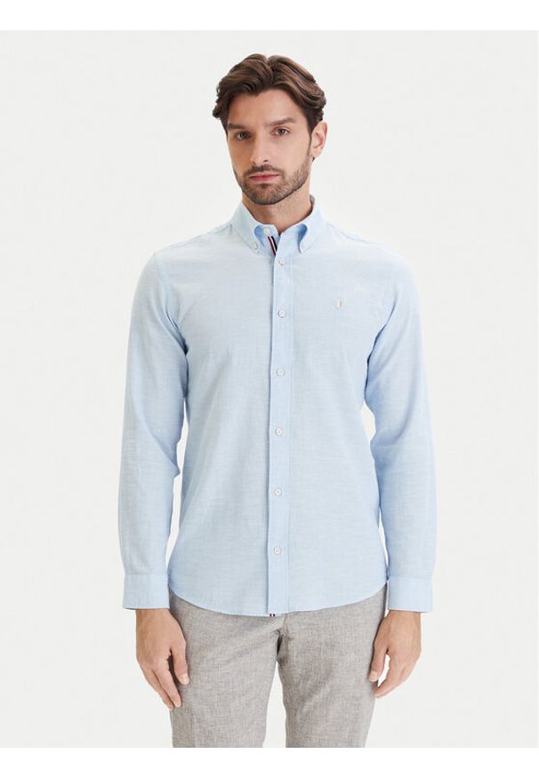 Jack & Jones Koszula Blusummer 12293269 Błękitny Regular Fit. Kolor: niebieski. Materiał: bawełna, len