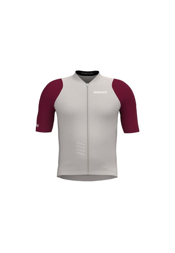 BIORACER - Cycling Jersey Short Sleeve Kids - Icon Warm Grey/Bordeaux. Kolor: szary. Materiał: jersey. Sport: kolarstwo