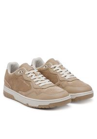TOMMY HILFIGER - Tommy Hilfiger Sneakersy Th Basket Better Premium Mix FM0FM05417 Beżowy. Kolor: beżowy. Materiał: zamsz, skóra #3