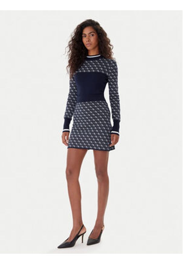Guess Spódnica ołówkowa W5BD81 Z3JD2 Granatowy Slim Fit. Kolor: niebieski. Materiał: syntetyk