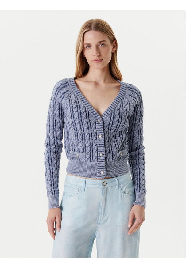 Guess Kardigan W5YR15 Z3OU0 Niebieski Regular Fit. Kolor: niebieski. Materiał: bawełna