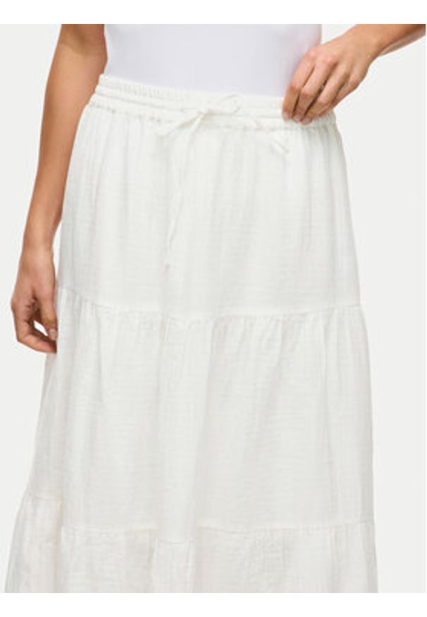Vila Spódnica maxi Lania 14105428 Biały Regular Fit. Kolor: biały. Materiał: bawełna