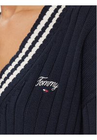 Tommy Jeans Sweter Script DW0DW17758 Granatowy Regular Fit. Kolor: niebieski. Materiał: bawełna #4
