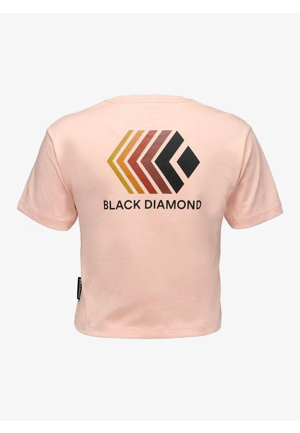 Koszulka z nadrukiem damska Black Diamond Faded Crop SS Tee. Kolor: pomarańczowy. Wzór: nadruk