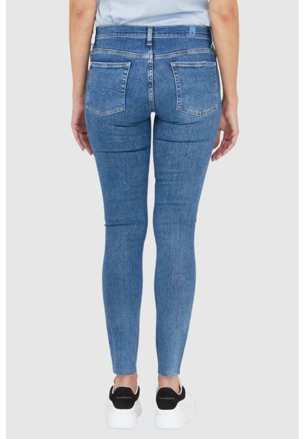 7 FOR ALL MANKIND Niebieskie jeansy damskie HW SKINNY SLIM ILLUSION Stride, Rozmiar 29. Kolor: niebieski