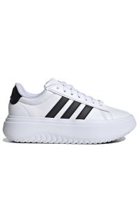 Adidas - Buty damskie adidas Grand Court Platform IE1092 - białe. Kolor: biały. Materiał: guma, syntetyk, materiał. Szerokość cholewki: normalna. Sezon: lato. Obcas: na platformie. Model: Adidas Cloudfoam