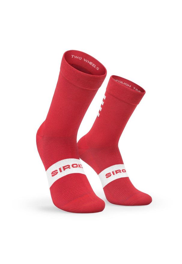 SIROKO - Skarpetki rowerowe unisex S1 Black Kapelmuur. Kolor: czerwony. Materiał: nylon, elastan. Sport: kolarstwo