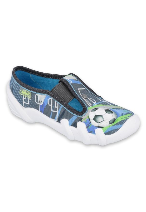 Befado obuwie dziecięce 290X223 Soft-B niebieskie szare. Kolor: niebieski, szary, wielokolorowy. Materiał: tkanina, bawełna
