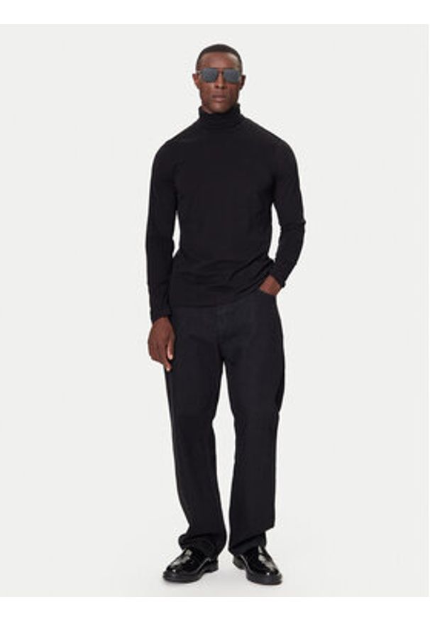 Karl Lagerfeld - KARL LAGERFELD Golf 755023 554226 Czarny Regular Fit. Typ kołnierza: golf. Kolor: czarny. Materiał: bawełna