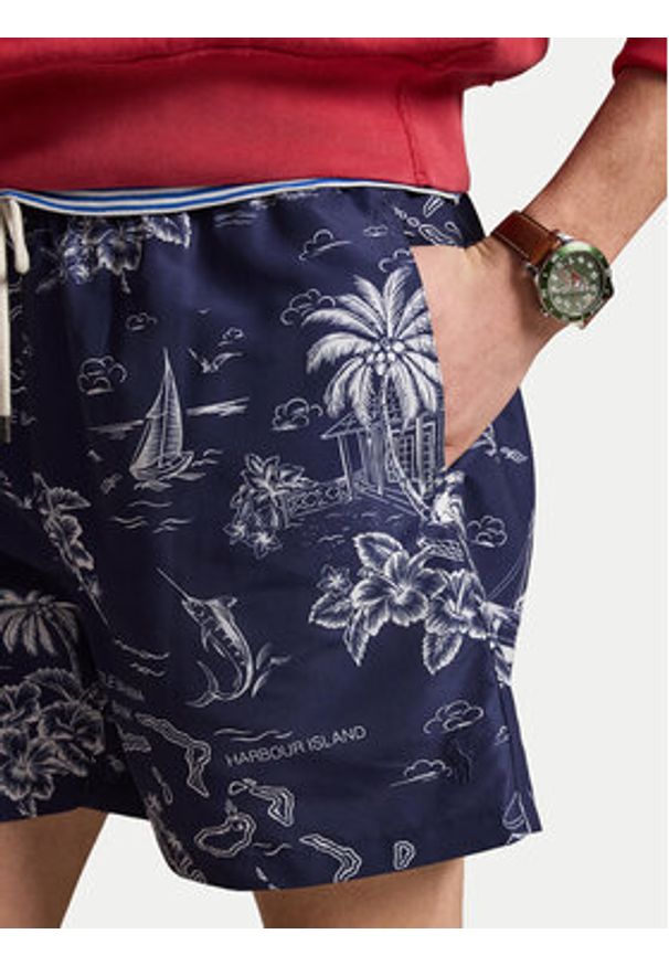 Polo Ralph Lauren Szorty kąpielowe 710B13658001 Granatowy Classic Fit. Kolor: niebieski. Materiał: syntetyk
