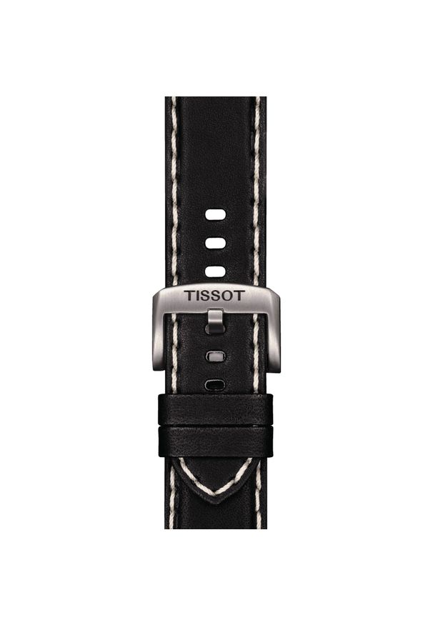 W.KRUK Tissot czarny pasek skórzany 22 mm. Kolor: czarny. Materiał: skóra. Styl: klasyczny, sportowy