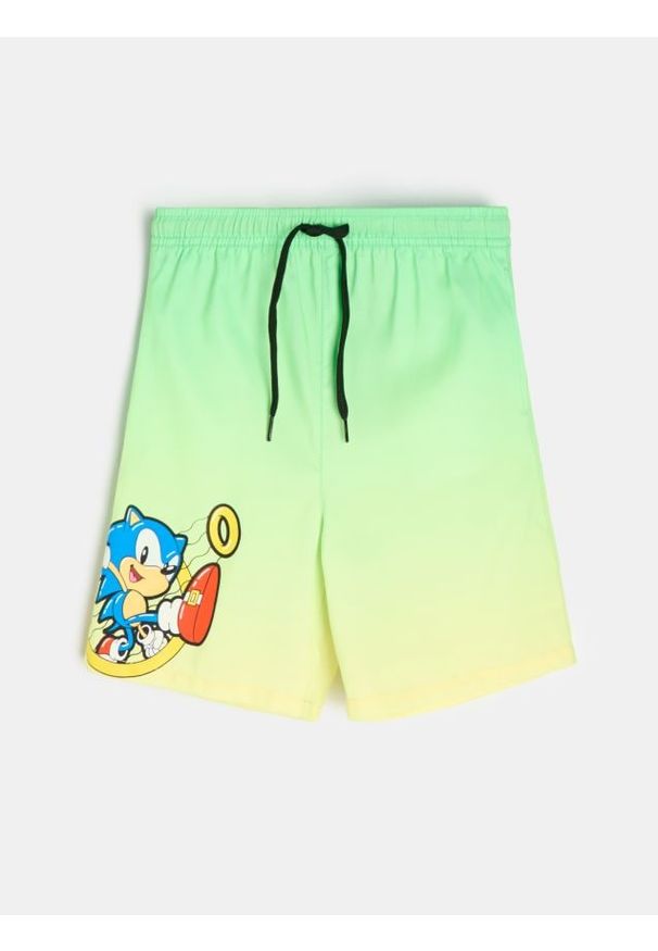 Sinsay - Szorty plażowe Sonic the Hedgehog - zielony. Okazja: na plażę. Kolor: zielony