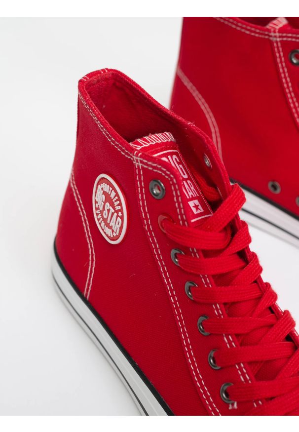 Big-Star - Trampki męskie wysokie czerwone JJ174607 603. Nosek buta: okrągły. Zapięcie: sznurówki. Kolor: czerwony. Styl: elegancki, sportowy