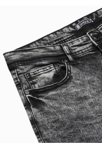 Ombre Clothing - Spodnie męskie jeansowe z marmurkowym efektem SLIM FIT P1022 - czarne - XXL. Kolor: czarny. Materiał: jeans #4