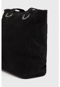 Answear Lab Torebka zamszowa kolor czarny. Kolor: czarny. Materiał: zamszowe. Styl: wakacyjny. Rodzaj torebki: na ramię #4