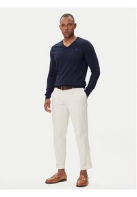 Polo Ralph Lauren Sweter Ls Sf Vn Pp 710670789004 Granatowy Slim Fit. Typ kołnierza: polo. Kolor: niebieski. Materiał: bawełna #4