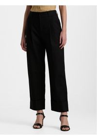 Lauren Ralph Lauren Spodnie materiałowe 200871814008 Czarny Relaxed Fit. Kolor: czarny. Materiał: bawełna