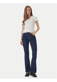 Guess Jeans Polo W6GRZ1 Z3P32 Kremowy Slim Fit. Typ kołnierza: polo. Kolor: kremowy. Materiał: wiskoza #3