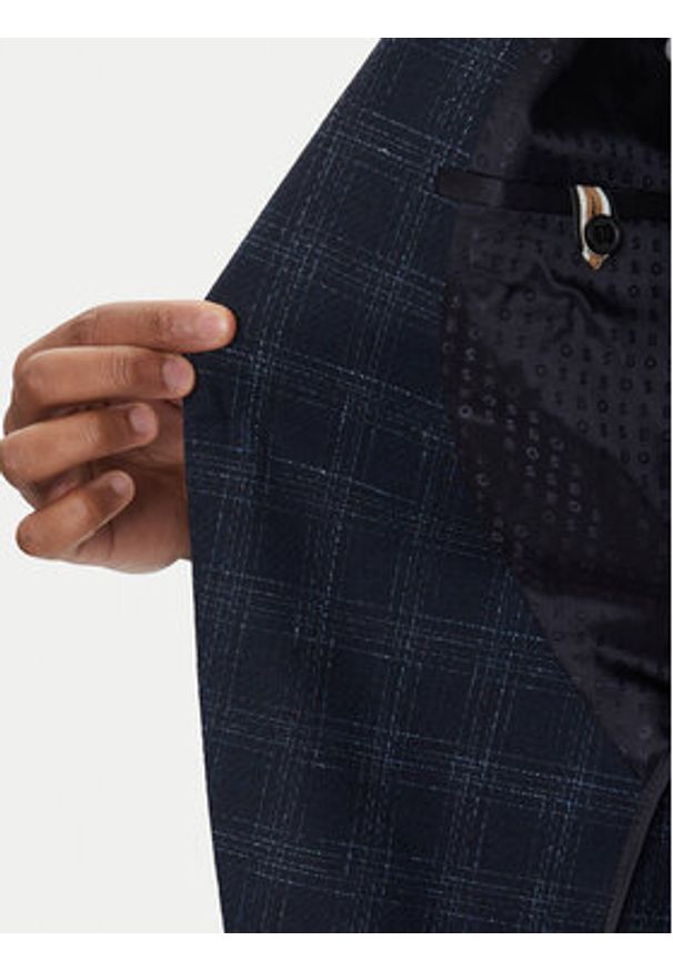 BOSS Marynarka H-Hutson-233 50535057 Granatowy Slim Fit. Kolor: niebieski. Materiał: wełna