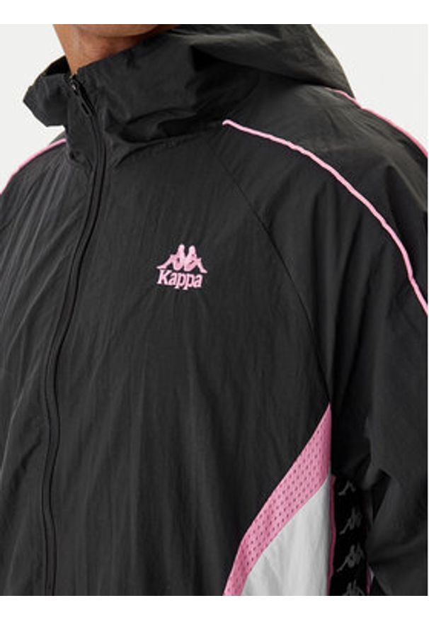 Kappa Wiatrówka Banda Silas 37222WW Czarny Comfort Fit. Kolor: czarny. Materiał: syntetyk