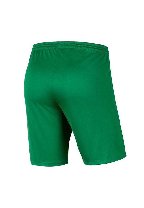 Nike - Dziecięce/niemowlęce Spodenki Z Dzianiny Dry Park III. Kolor: zielony. Materiał: dzianina. Styl: sportowy. Sport: turystyka piesza