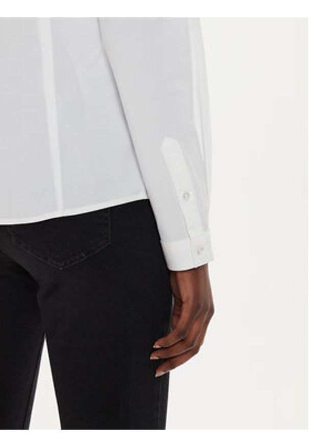 Sisley Koszula 5CNX5QD47 Biały Slim Fit. Kolor: biały. Materiał: bawełna