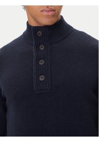 Barbour Sweter Patch Half Zip MKN0585NY91 Granatowy Regular Fit. Kolor: niebieski. Materiał: wełna #6
