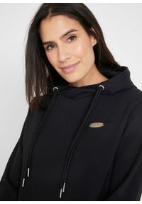 bonprix - Sukienka dresowa z kapturem. Typ kołnierza: kaptur. Kolor: czarny. Materiał: dresówka. Styl: elegancki #3