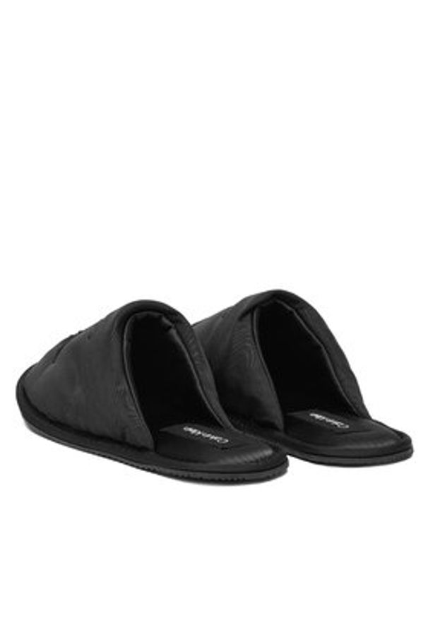 Calvin Klein Jeans Kapcie Slipper Satin Moire YW0YW02053 Czarny. Kolor: czarny. Materiał: materiał