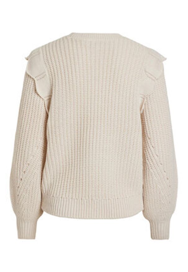 Vila Sweter Norila 14090231 Écru Regular Fit. Materiał: syntetyk