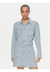 Calvin Klein Jeans Sukienka jeansowa J20J222784 Niebieski Regular Fit. Kolor: niebieski. Materiał: bawełna