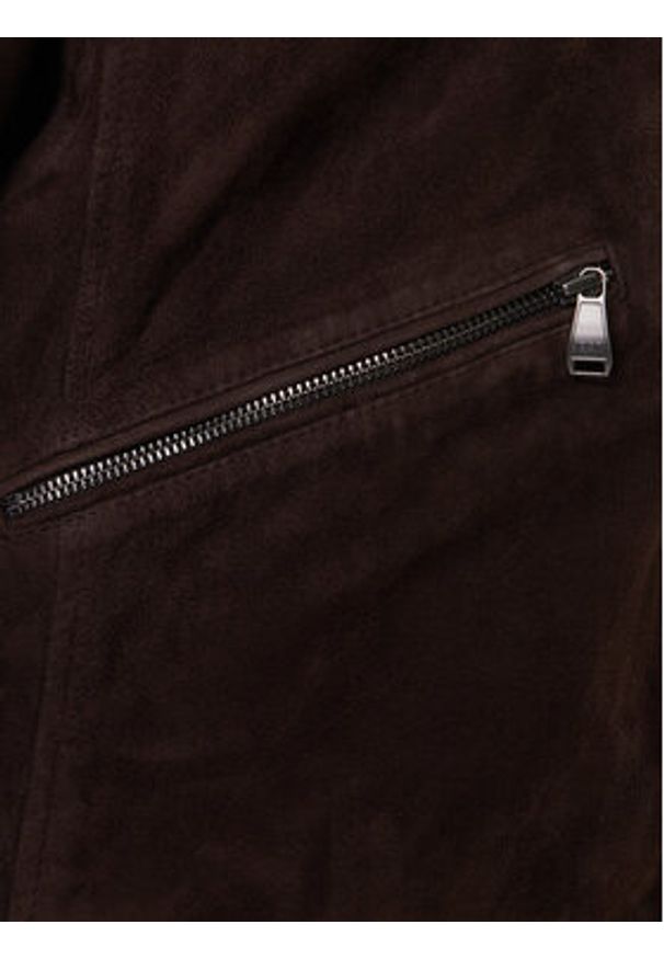 JOOP! Jeans Kurtka skórzana Byer 2620066 Brązowy Regular Fit. Kolor: brązowy. Materiał: skóra