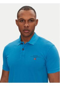 Napapijri Polo Elbas NP0A4GDL Niebieski Regular Fit. Typ kołnierza: polo. Kolor: niebieski. Materiał: bawełna #3
