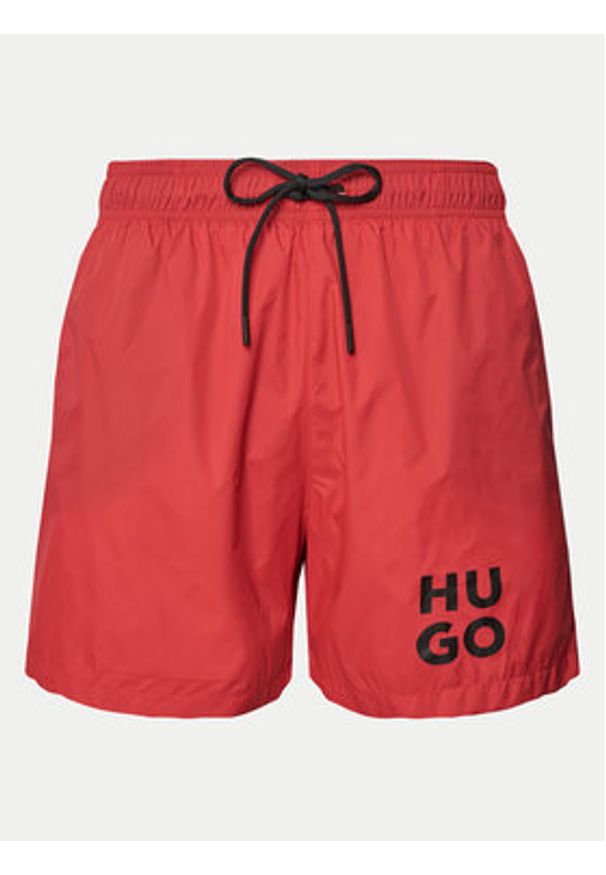 Hugo - HUGO Szorty kąpielowe Paol 50510190 Czerwony Regular Fit. Kolor: czerwony. Materiał: syntetyk