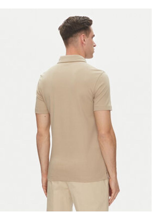 BOSS Polo Palosh 30 50471335 Beżowy Slim Fit. Typ kołnierza: polo. Kolor: beżowy. Materiał: bawełna