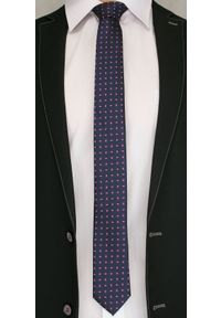 Ciemny Niebieski Elegancki Krawat -Angelo di Monti- 6 cm, Męski, w Różowy Wzór. Kolor: niebieski, różowy, wielokolorowy. Wzór: geometria. Styl: elegancki