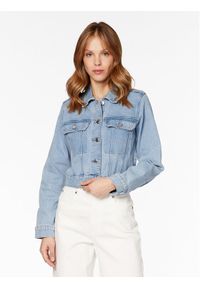 Kurtka jeansowa Gina Tricot. Kolor: niebieski. Materiał: jeans, bawełna #1