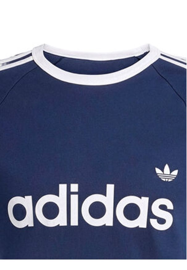 Adidas - adidas T-Shirt 3-Stripes Ringer KF0419 Granatowy Slim Fit. Kolor: niebieski. Materiał: bawełna