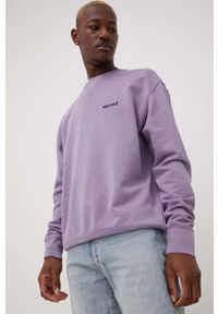 Element bluza bawełniana męska kolor fioletowy gładka. Kolor: fioletowy. Materiał: bawełna. Wzór: gładki