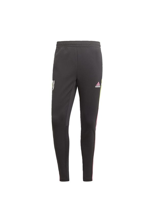 Spodnie do piłki nożnej męskie Adidas Juventus Condivo 22 Training Pants. Kolor: czarny, różowy, wielokolorowy. Materiał: materiał