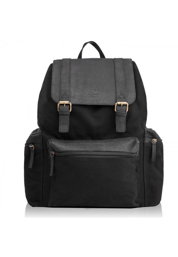 Plecak męski vintage PAOLO PERUZZI czarny T-37-BL. Kolor: czarny. Materiał: skóra. Styl: vintage