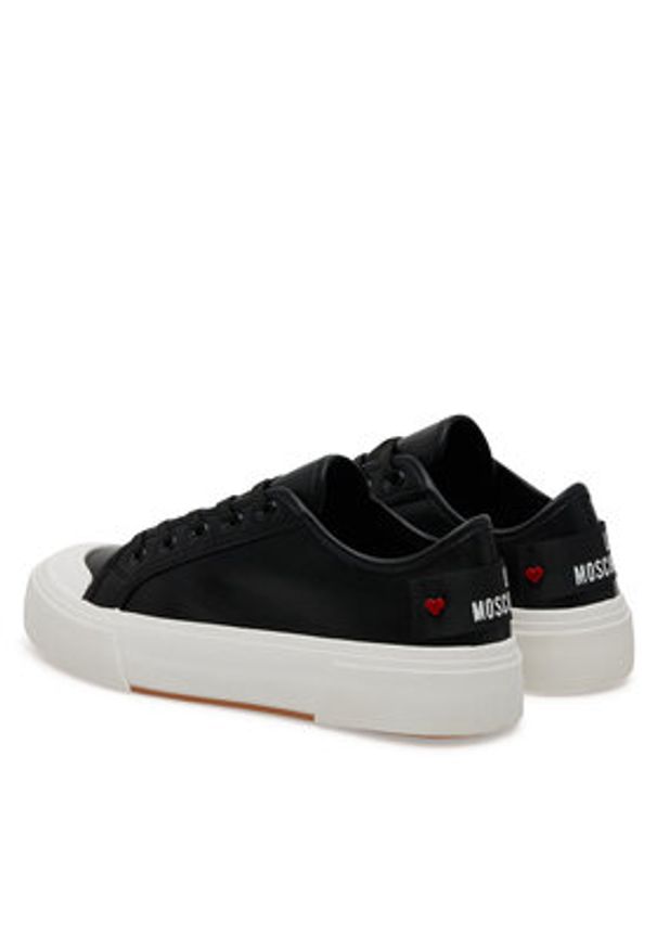 Love Moschino - LOVE MOSCHINO Trampki JA15012G1MIA0000 Czarny. Kolor: czarny. Materiał: skóra