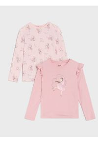 Sinsay - Bawełniana koszulka z falbanami 2 pack - wielobarwny. Materiał: bawełna