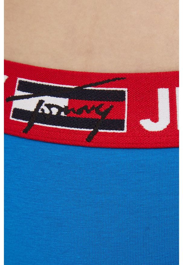 TOMMY HILFIGER - Tommy Hilfiger stringi. Kolor: niebieski. Materiał: bawełna, materiał
