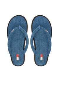 Japonki Tommy Jeans. Okazja: na co dzień. Kolor: niebieski. Materiał: denim. Styl: casual #1