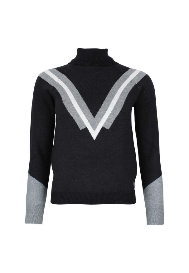 PEAK MOUNTAIN - Damski sweter z golfem Peak Mountain Adonie. Typ kołnierza: golf. Kolor: czarny. Sezon: zima. Sport: golf