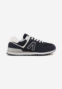 Born2be - Granatowe Buty Sportowe Sneakersy z Ozdobną Aplikacją Rilazea. Okazja: na co dzień. Kolor: niebieski. Materiał: jeans. Wzór: aplikacja